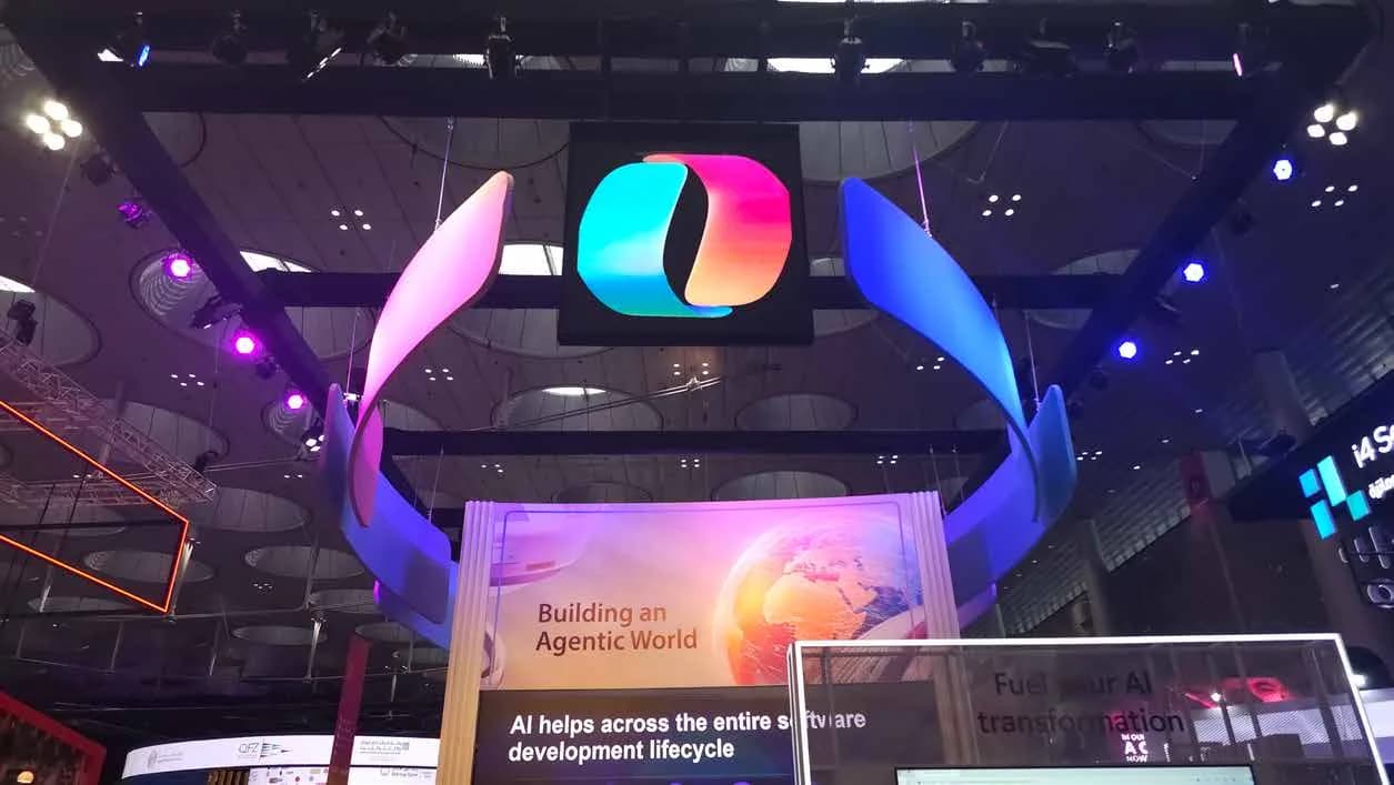 Suspended feature element and LED flood lighting above the Microsoft stand